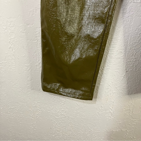 Aritzia Wilfred Jive High Waisted Faux Leather Pants in Avocado Green - Picture 6 of 10